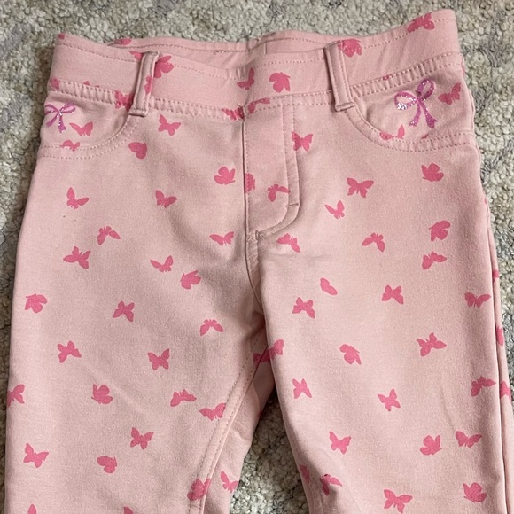 Butterfly pink jagging’s from Joe fresh size 5T with added sparkle bows - Picture 1 of 10